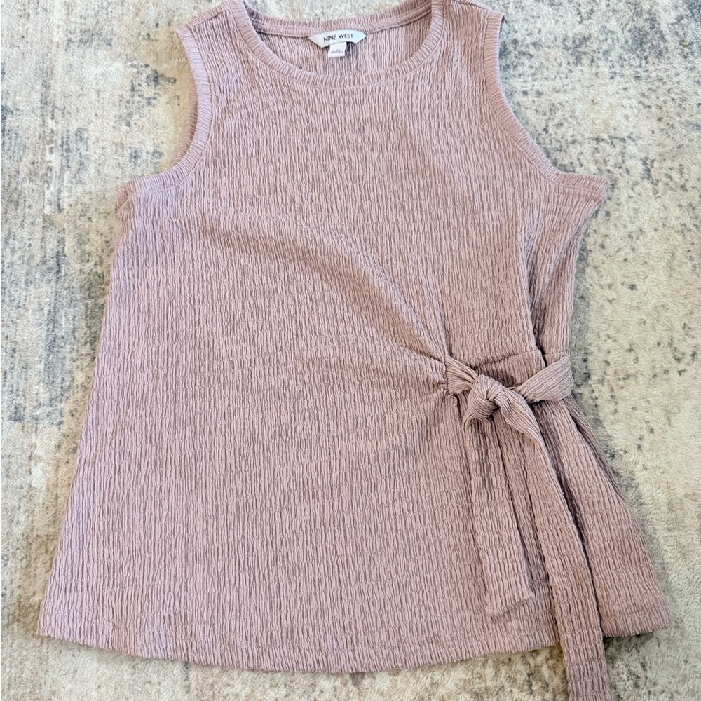 Nine West Mauve Textured Sleeveless Blouse